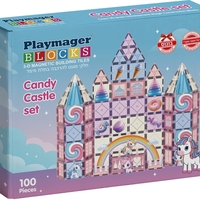 חלקי מגנט להרכבה בתלת מימד 100 חלקים Playmager - טירת הממתקים