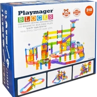 לונה פארק משולב מסלול מגה סט 318 חלקים Playmager