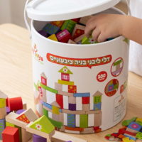 דלי לבני בנייה צבעוניים 100 חלקים מבית Pit Toys