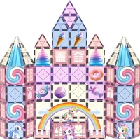 חלקי מגנט להרכבה בתלת מימד 100 חלקים Playmager - טירת הממתקים