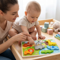 פאזל עץ 7 חלקים תלת מימד חיות בר