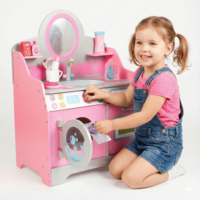 מכונת כביסה ומייבש - עץ