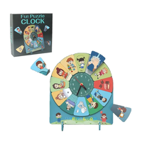 משחק עץ - שעון ופעולות Fun Puzzle Clock