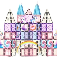 חלקי מגנט להרכבה בתלת מימד 100 חלקים Playmager - טירת הממתקים