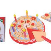 עוגת יום הולדת עם תוספות ונרות מעץ 26 חלקים