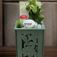 עציץ קריסטל בכלי לייזר קטן