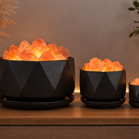 סט שלישיית מנורות מלח הימלאיה