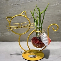 מעמד דקורטיבי חתול בשילוב אבני הקריסטל