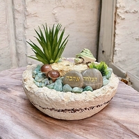 מזרקה בינונית משולבת רוז קוורץ אוונטורין ואמזונייט