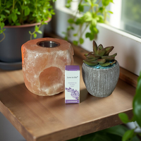 מארז מתנה – פמוט מלח הימלאיה ומבער עץ עם שמן