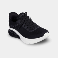 SKECHERS SLIP IN Bobs Arc Waves 2.0 סקצ'רס סליפ אין נשים שחור לבן