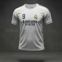 חליפות כדורגל ריאל מדריד -אמבפה לבן פס צהוב