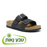כפכפי 2 פסים טבע נאות שחור