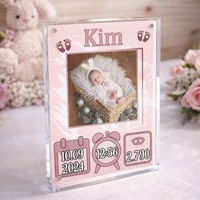 תעודת לידה אקרילי עם תמונה בגודל 15X20 ס