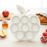 צלחת סימנים לראש השנה דגם תפוח