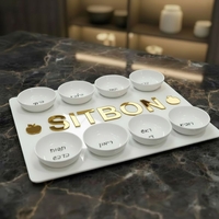 צלחת סימנים לראש השנה דגם מלבן