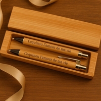 עט ועיפרון עם חריטה אישית בקופסת מתנה