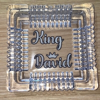 מאפרה שקופה עם הדפסה אישית