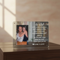 מעמד אקריל כסוף עם תמונה