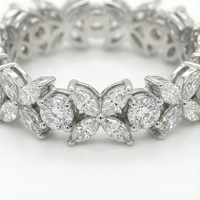 טבעת פרח משובצת - כסף 925