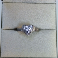 טבעת לאב משובצת זירקונים - כסף 925