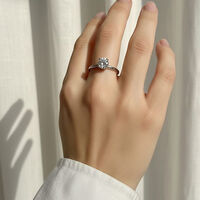 טבעת סוליטר עדינה - כסף 925