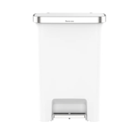 פח דוושה פלסטיק לבן  VICENZA 50L