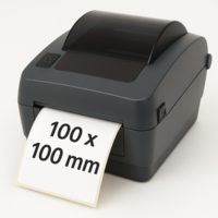 גליל מדבקות 100×100 מ״מ נייר חצי מבריק מתאים להדפסה במדפסות ריבון (Transfer)
