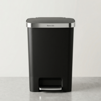 פח דוושה פלסטיק שחור VICENZA 50L