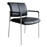 כסא אורח TIME דמוי עור שחור