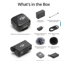 DJI Mic Mini מערכת זוג מיקרופוני דש קומפקטית אלחוטית זוג משדרים ומקלט עבור מצלמה/סמארטפון