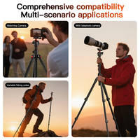 חצובה אופקית רב תכליתית ויחידת חצובה COMAN KX3939Mini A32&V1 עם ראש נוזל וראש כדורי 360°, 1810 מ