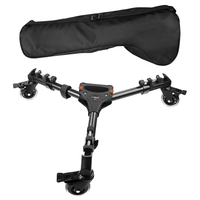 דולי עגלת חצובה COMAN DF2 עם 3 גלגלים לחצובה מתכווננת לצילום וידאו עמיד