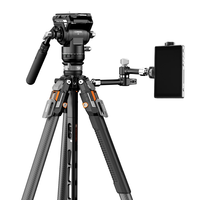 חצובת סיבי פחמן COMAN T1SV5 נפתחת בלחיצה 68.9 אינץ' לצילום וידאו וצילום עם ראש