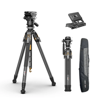 חצובת סיבי פחמן COMAN T1SV5 נפתחת בלחיצה 68.9 אינץ' לצילום וידאו וצילום עם ראש