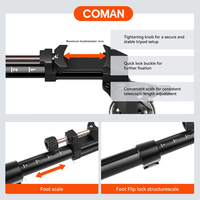 דולי עגלת חצובה COMAN DF2 עם 3 גלגלים לחצובה מתכווננת לצילום וידאו עמיד