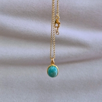 שרשרת אמזונייט ציפוי זהב