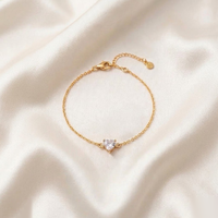 צמיד לב זירקון