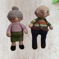 סבתא רוזה וסבא אמנון בובות סרוגות בעבודת יד