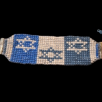 צמיד חרוזיונציה בשיטת אריגה בנול -מגן דוד