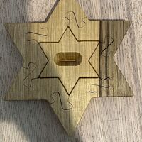 פאזל מגן דוד מעץ מהגוני
