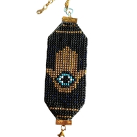 צמיד חרוזי ונציה בשיטת אריגה בנול -חמסה