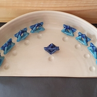 חנוכייה עבודת יד מקרמיקה עם מגן דוד