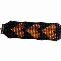 צמיד חרוזי ונציה בשיטת אריגה בנול- לב זהב