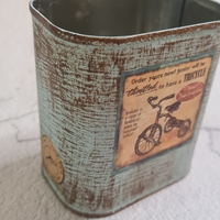קופסאת פח מלבנית ממוחזרת- אופני וינטג'
