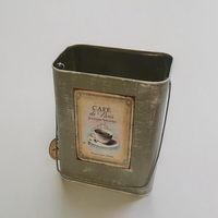 קופסאת פח מלבנית ממוחזרת קפה דה פריז