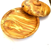 קערת הגשה עם מכסה מעץ זית