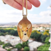 שרשרת כף/כפית מוזהבת במבי בעבודת יד