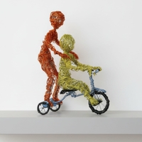 תרכיב אותי -פסל מחוטי מתכת מעורבים בעבודת יד