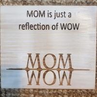 שלט השראה מעץ בעבודת יד - MOM
